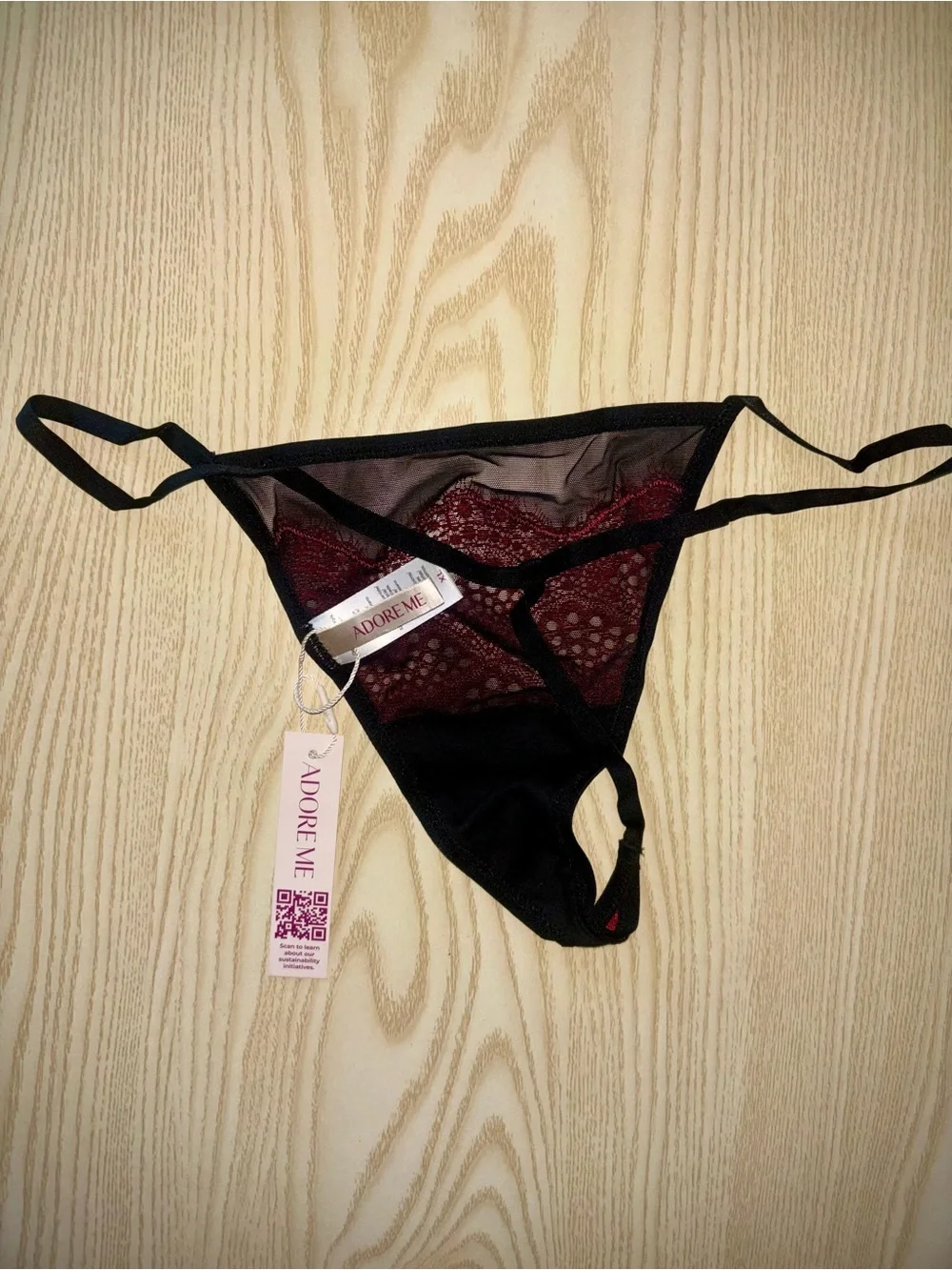 Adore Me Black & Red lace Charlie Bustier with matching panty NWT! Size 38D, XL - Picture 8 of 9